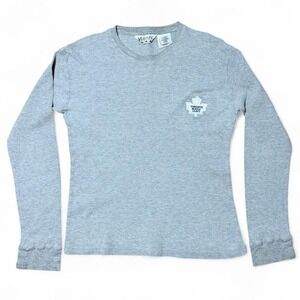 Vintage Y2K Toronto Maple Leafs Hockey Long Sleeve Thermal Waffle Knit Shirt